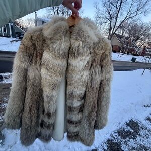 Real coyote fur coat